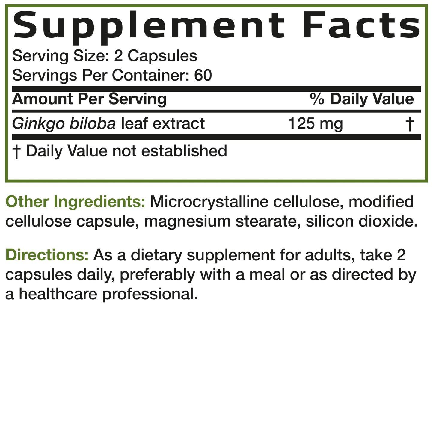 Bronson Ginkgo Biloba Extra Strength Supports Brain Function & Memory Support, 120 Vegetarian Capsules Bronson