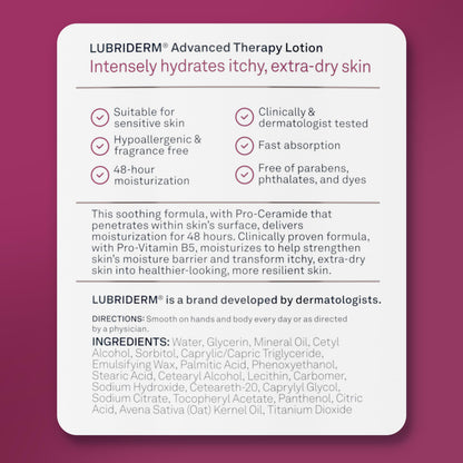 Lubriderm Advanced Therapy Hand & Body Lotion, Fragrance Free, 32 fl. oz Lubriderm
