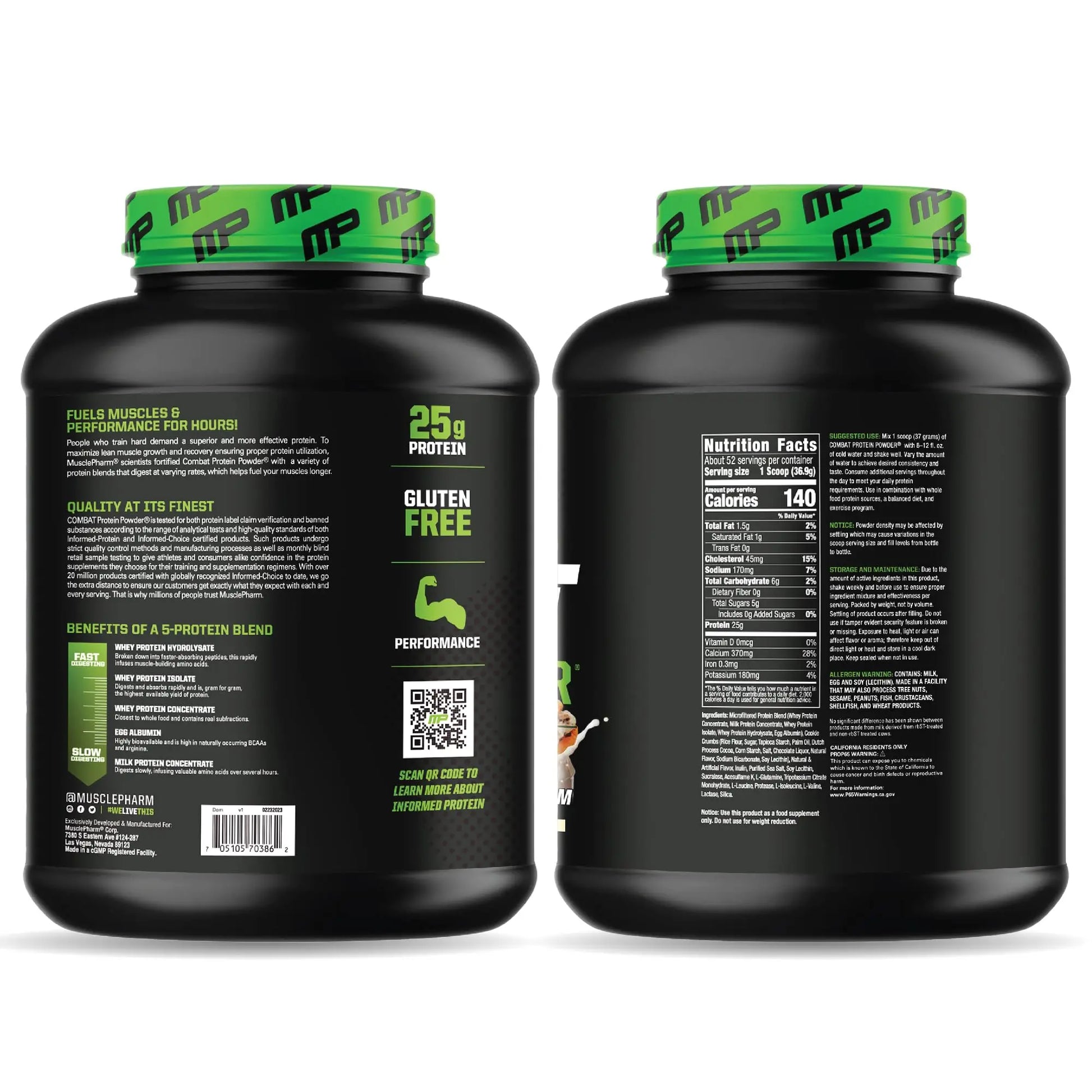 MusclePharm Combat Protein Powder, Chocolate Milk Flavor, Fuels Muscles for Productive Workouts, 5 Protein Sources including Whey Protein Isolate & Egg Albumin, Gluten Free, 4.2 lb, 52 Servings Muscle Pharm
