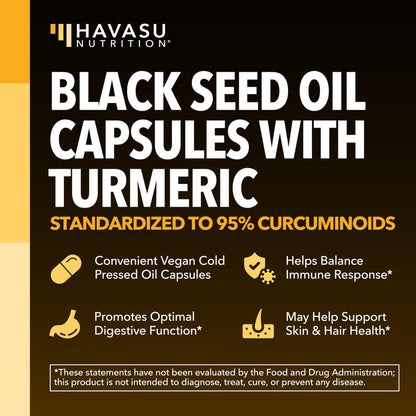 Black Seed Oil Capsules, Vegan, Non-GMO, Cold-Pressed Nigella Sativa, 90ct | 1500mg Per Serving Black Cumin Supplement for Skin Health, Immune Function, and Digestive Health, Unflavored, 30 Servings Gsupps Australia