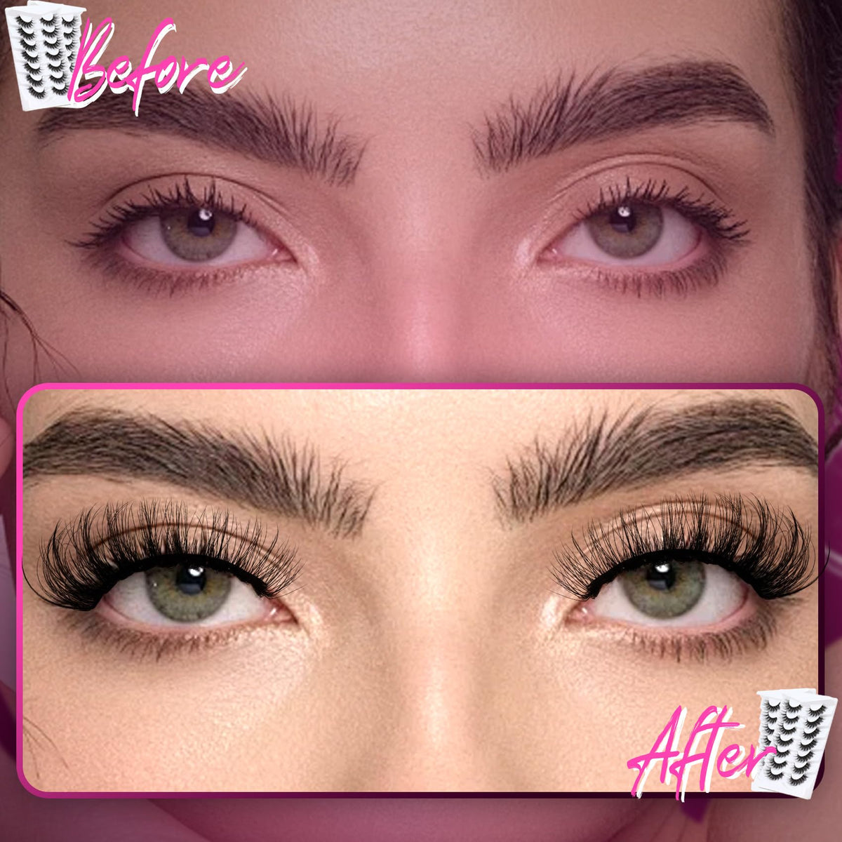 Veleasha Lashes Strips Fluffy Eyelashes Wispy Volume Cat Eye Lashes (804) Veleasha