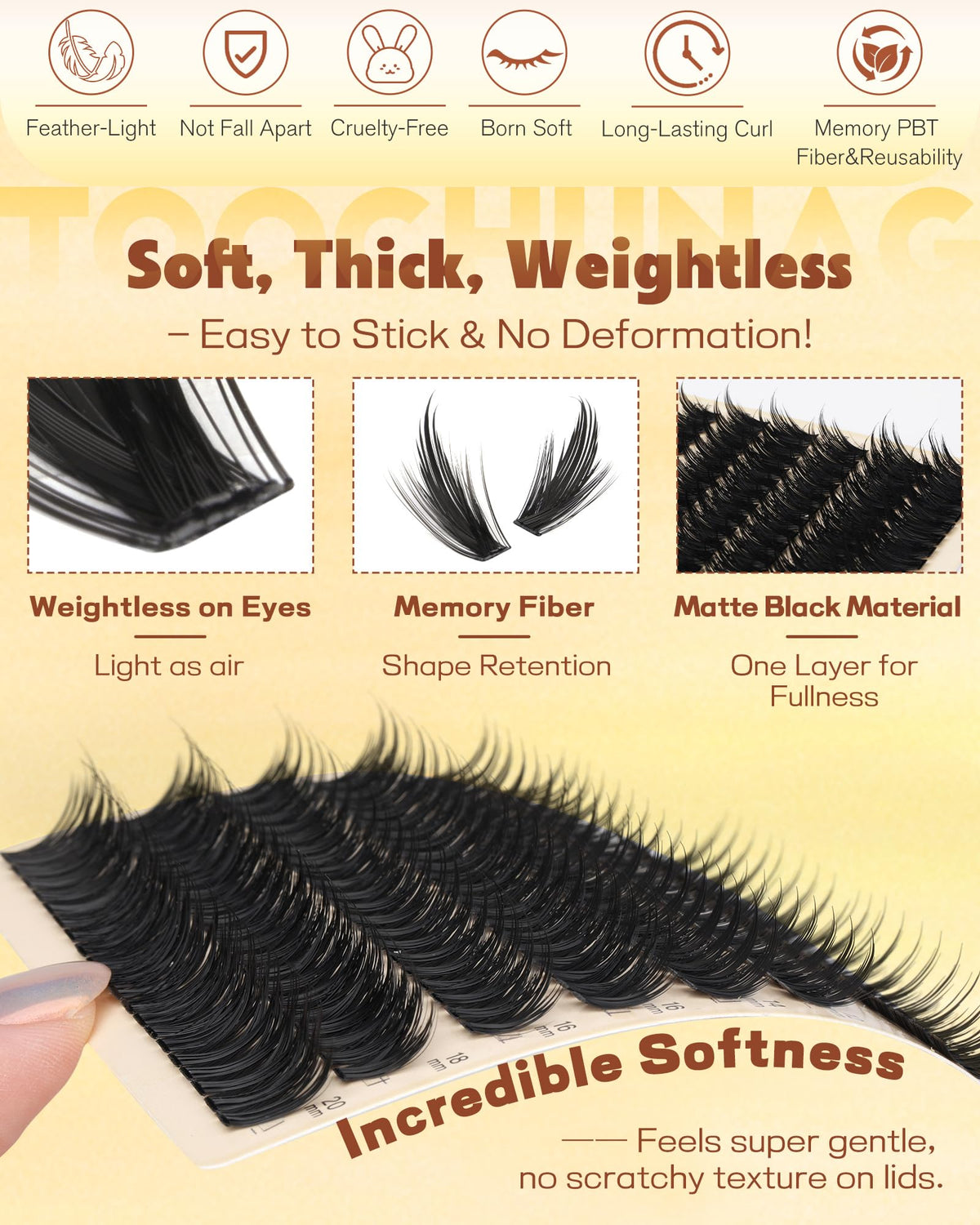 Spiky Manga Lash Clusters 12-20mm Anime Eyelash Clusters 300pcs Cluster Eyelash Extensions Fairy Eyelashes Cluster with Bottom Individual Lashes 80D+100D Volume DIY Lash Extension by TOOCHUNAG TOOCHUNAG