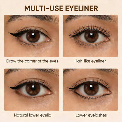JUDYDOLL Ultra-Fine Liquid Eyeliner-Precision Tip for Wing Line, Smudge-Proof, Quick-Drying, Waterproof Eyeliner Pencil, Easy to Get Inner Corner Lined, Hooded Eyes-Friendly (#01 Black) JUDYDOLL