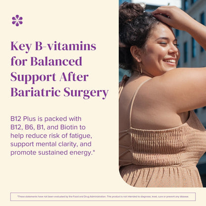 BariMelts Vitamin B12 Plus, 90 Fast-Dissolving Tablets (3-Month Supply), Sugar-Free Bariatric Vitamins for Women, Includes B12, B6 BariMelts