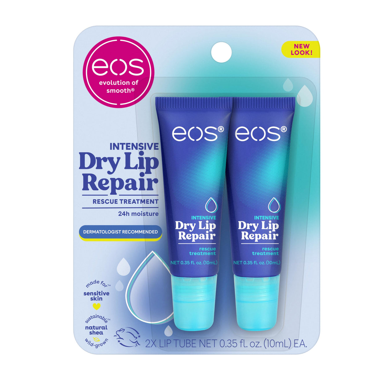 eos The Hero Lip Repair- Strawberry Extract, for Dry Skin, 0.35 oz, 2-Pack eos