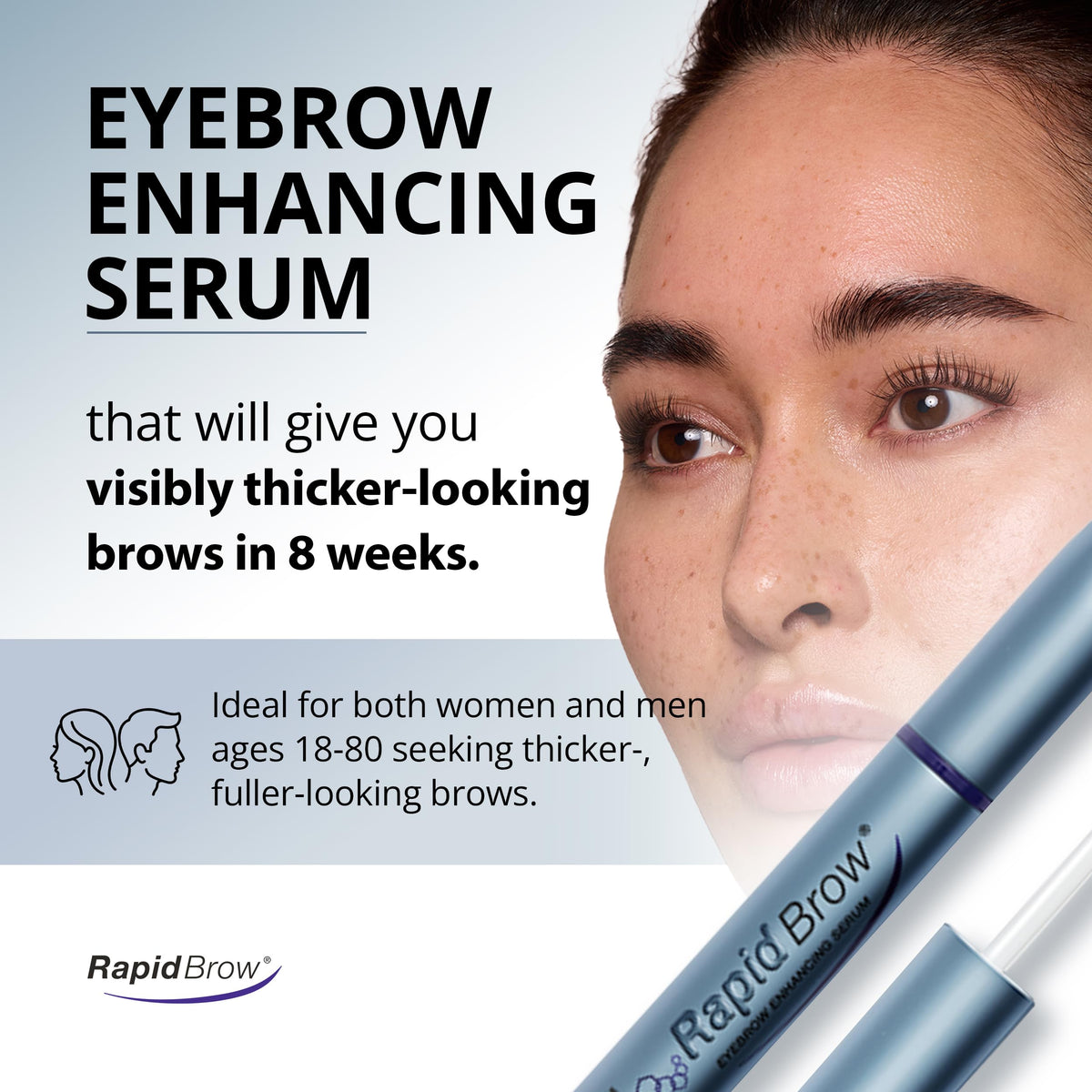 RapidBrow Eyebrow Enhancing Serum - 2 Month Supply, 3mL RapidBrow