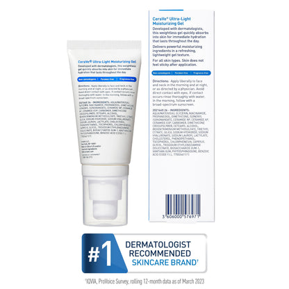 CeraVe Ultra-Light Moisturizing Gel, Niacinamide Face Moisturizer, 1.75oz CeraVe