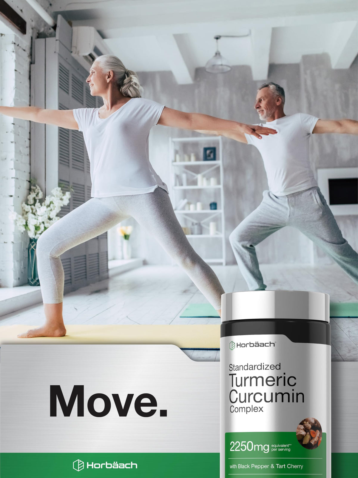 Horbäach Turmeric Curcumin Supplement | 180 Capsules | with Black Pepper & Tart Cherry | Non-GMO & Gluten Free Horbäach