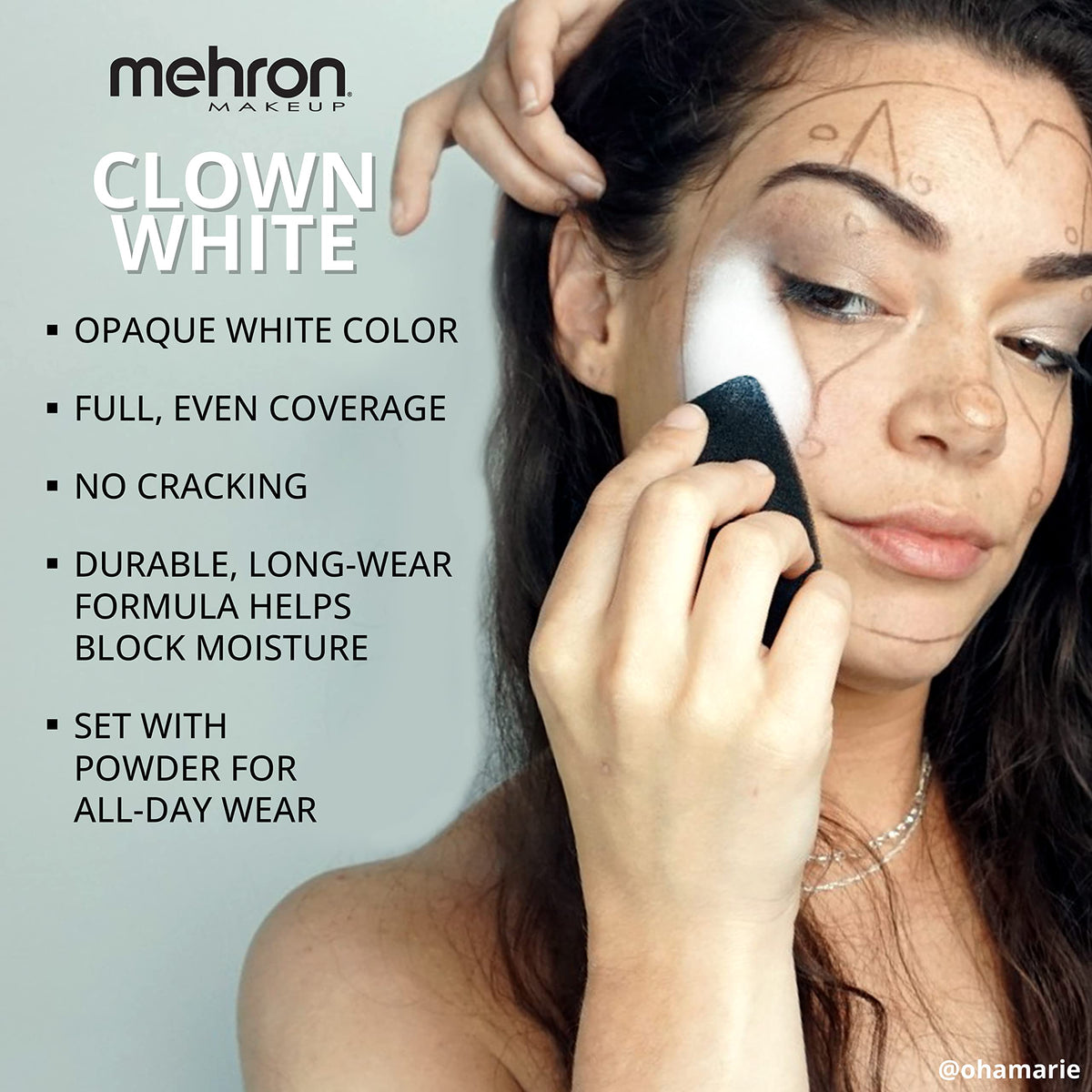 Mehron Makeup Clown White - 2.25 oz, Full Coverage Cream Face & Body Paint Mehron Makeup