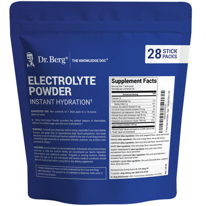 Dr. Berg Sugar Free Electrolyte Powder Packets (Variety Pack) - Daily Electrolyte Drink Mix - 28 Total Hydration Pouches Sugar Free Dr. Berg Nutritionals