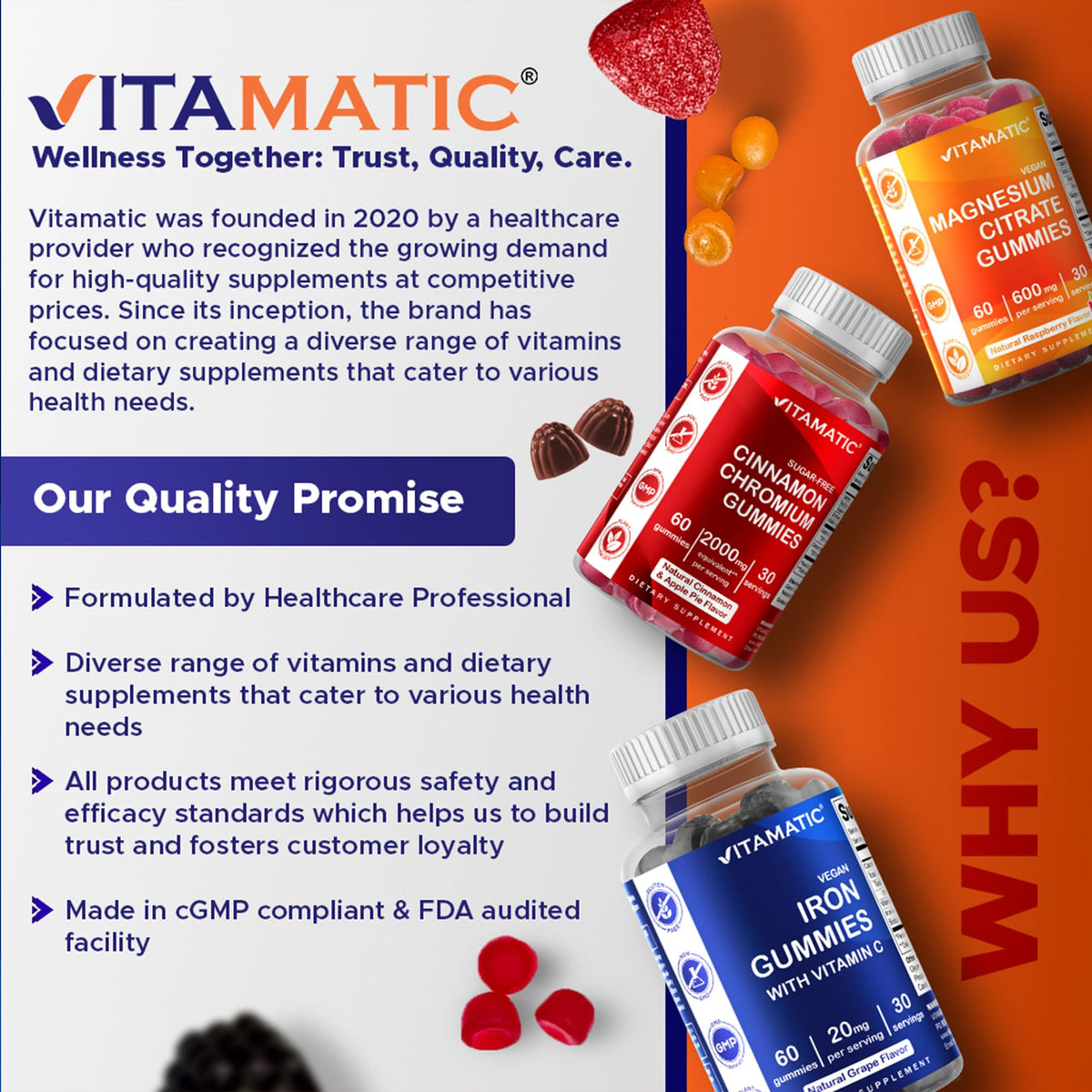 Vitamatic Sugar Free Melatonin 60 mg - 60 Vegetarian Gummies - Non-Habit Forming Supplement Vitamatic