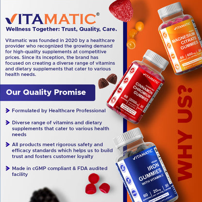 Vitamatic Sugar Free Melatonin 60 mg - 60 Vegetarian Gummies - Non-Habit Forming Supplement Vitamatic