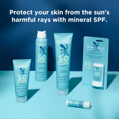 BLUE LIZARD Mineral SPF 15 Lip Balm, 3-Pack: Broad Spectrum Sun Protection, Natural Coconut Flavor, 8 Natural Oils BLUE LIZARD