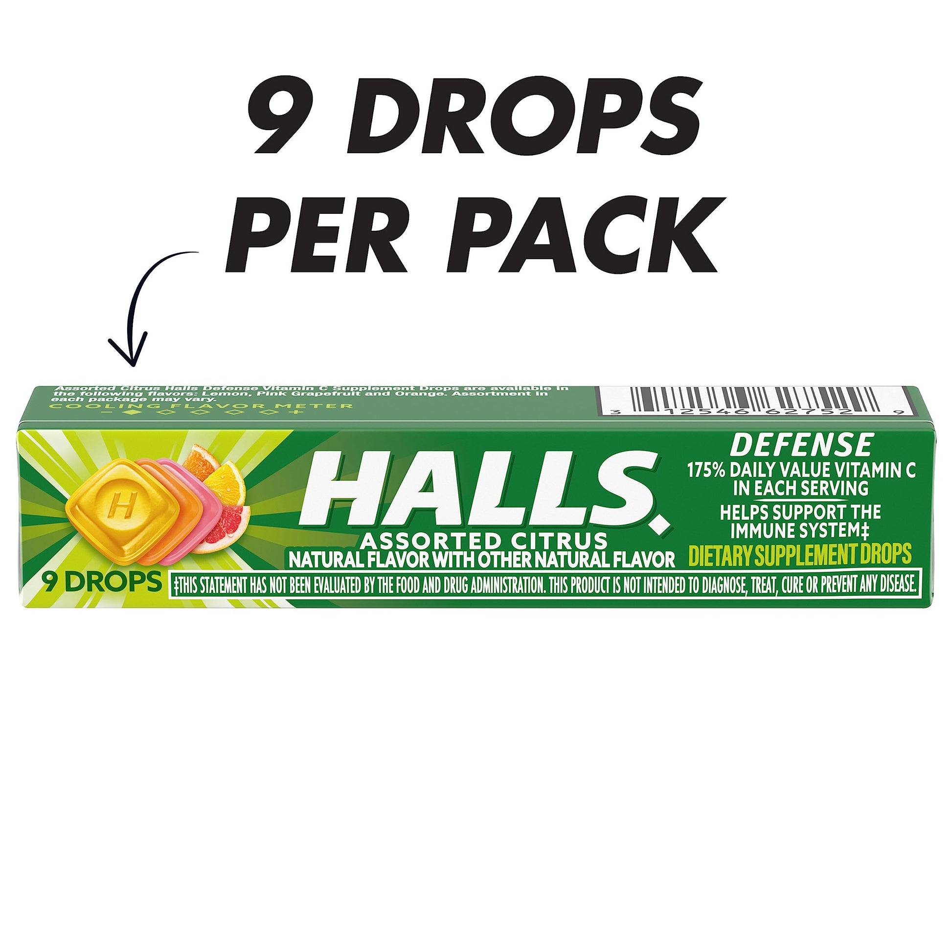 HALLS Defense Assorted Citrus Vitamin C Drops, 20 Sticks of 9 Drops (180 Total Drops) HALLS buy australia supplements