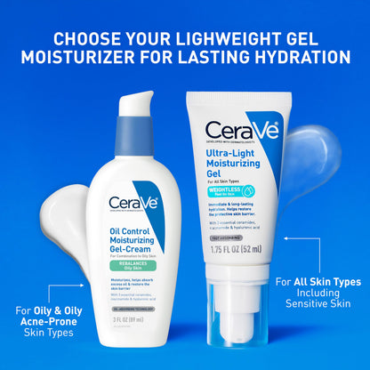 CeraVe Ultra-Light Moisturizing Gel, Niacinamide Face Moisturizer, 1.75oz CeraVe