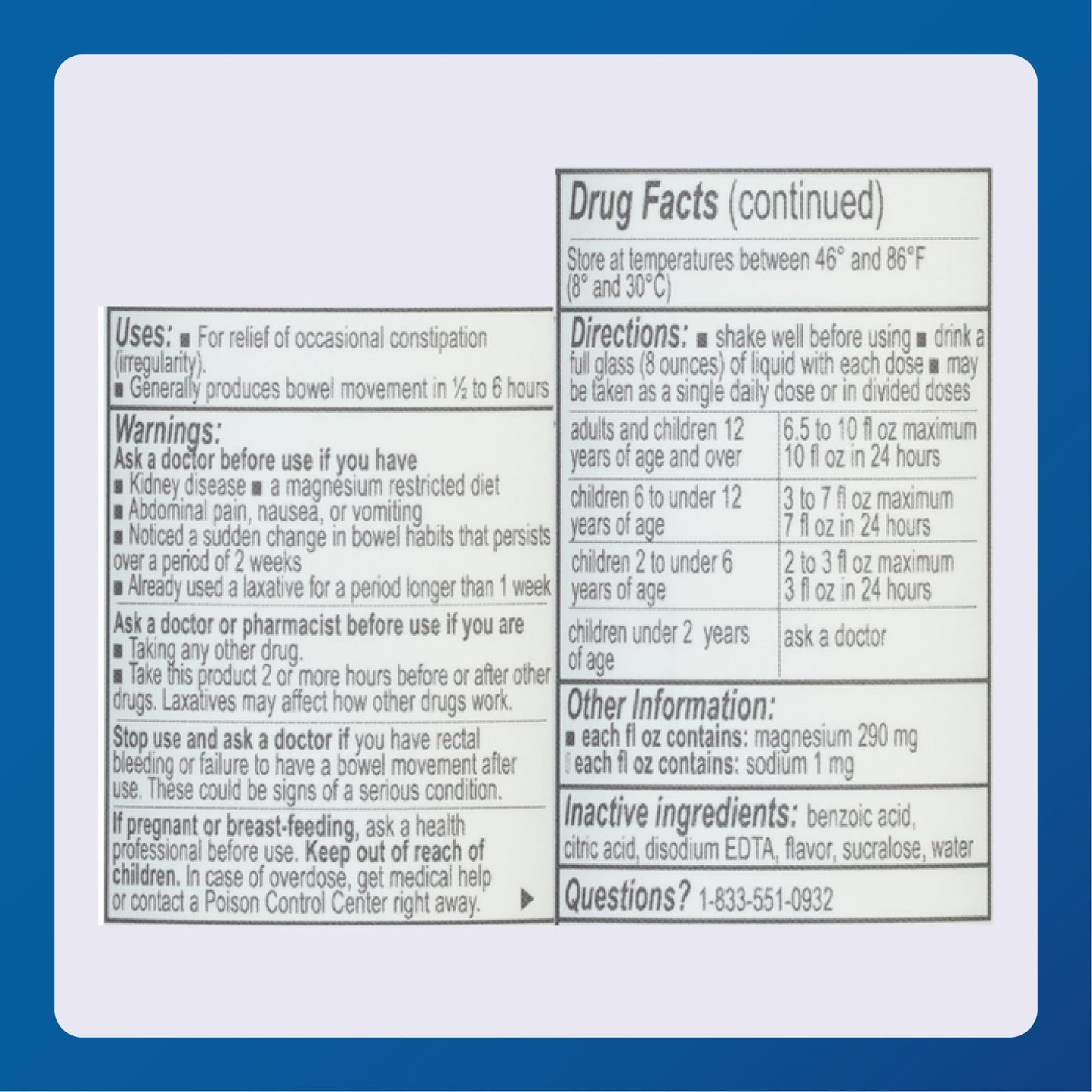 Major Magnesium Citrate Saline Laxative - Helps Relieve Occasional Constipation (Irregularity) - Lemon Flavor - 10 Fl. Oz. (1 Pack) MAJOR