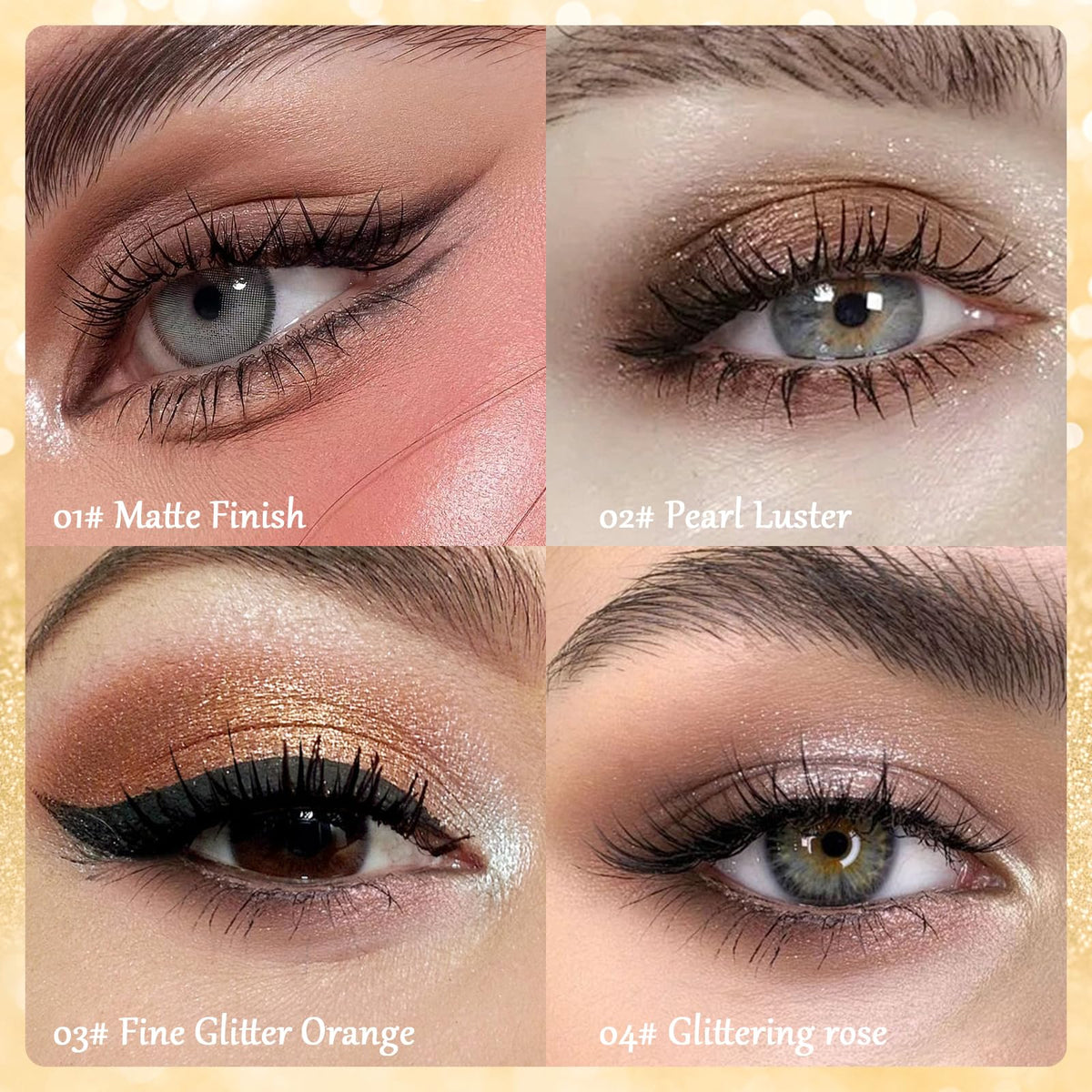 4Pcs Multi Color Eyeshadow Stick Set, 3 Color Gradient Shimmer Eye Shadow Re. Misoo