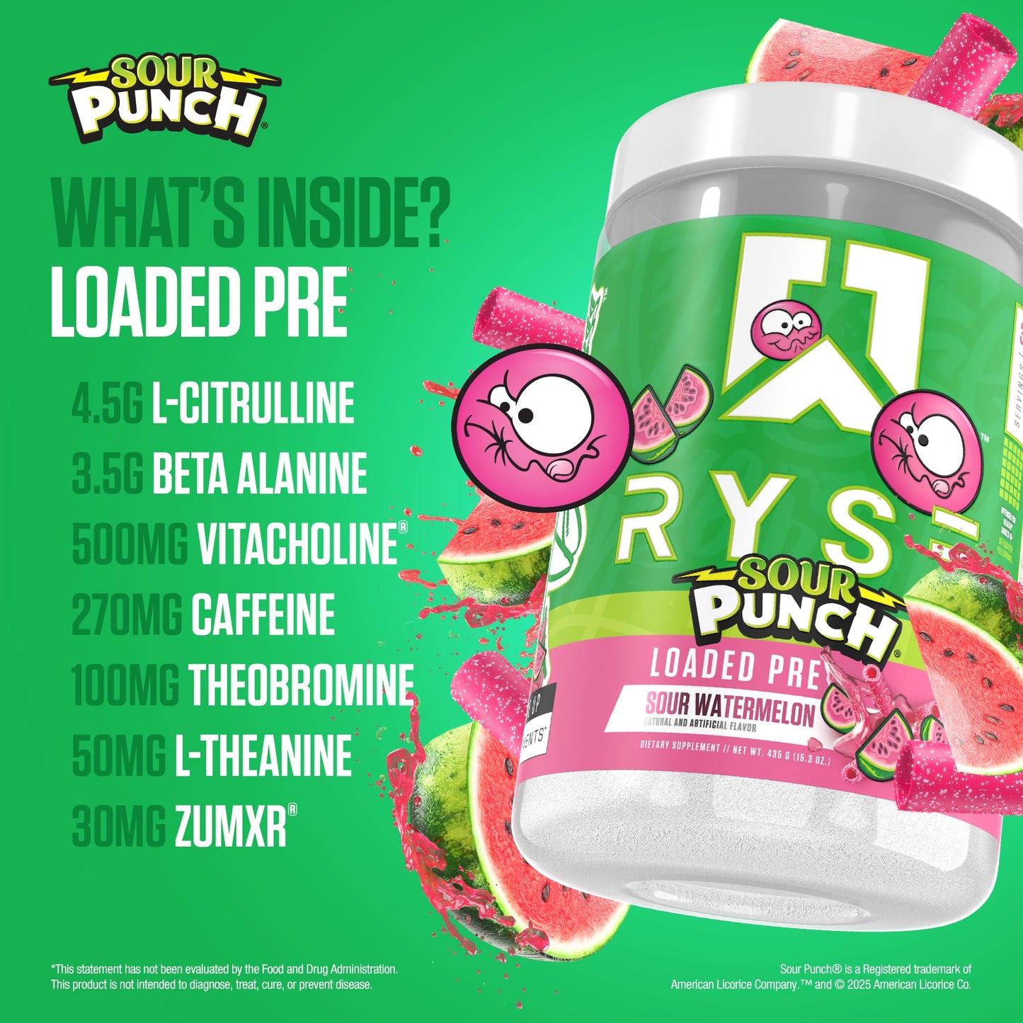 RYSE Loaded Pre Workout Powder - Strawberry Squeeze - Daily Pre-Workout for Men & Women with 390mg Caffeine, Beta Alanine, and Citrulline for Pump, Focus, and Energy - 30 Servings