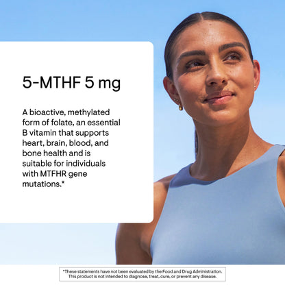 THORNE - 5-MTHF - Methylfolate (Active B9 Folate) Supplement - Supports Cardiovascular Health, Fetal Development, Nerve Health, Methylation & Homocysteine Levels* - 60 Servings - 5-MTHF 5mg THORNE