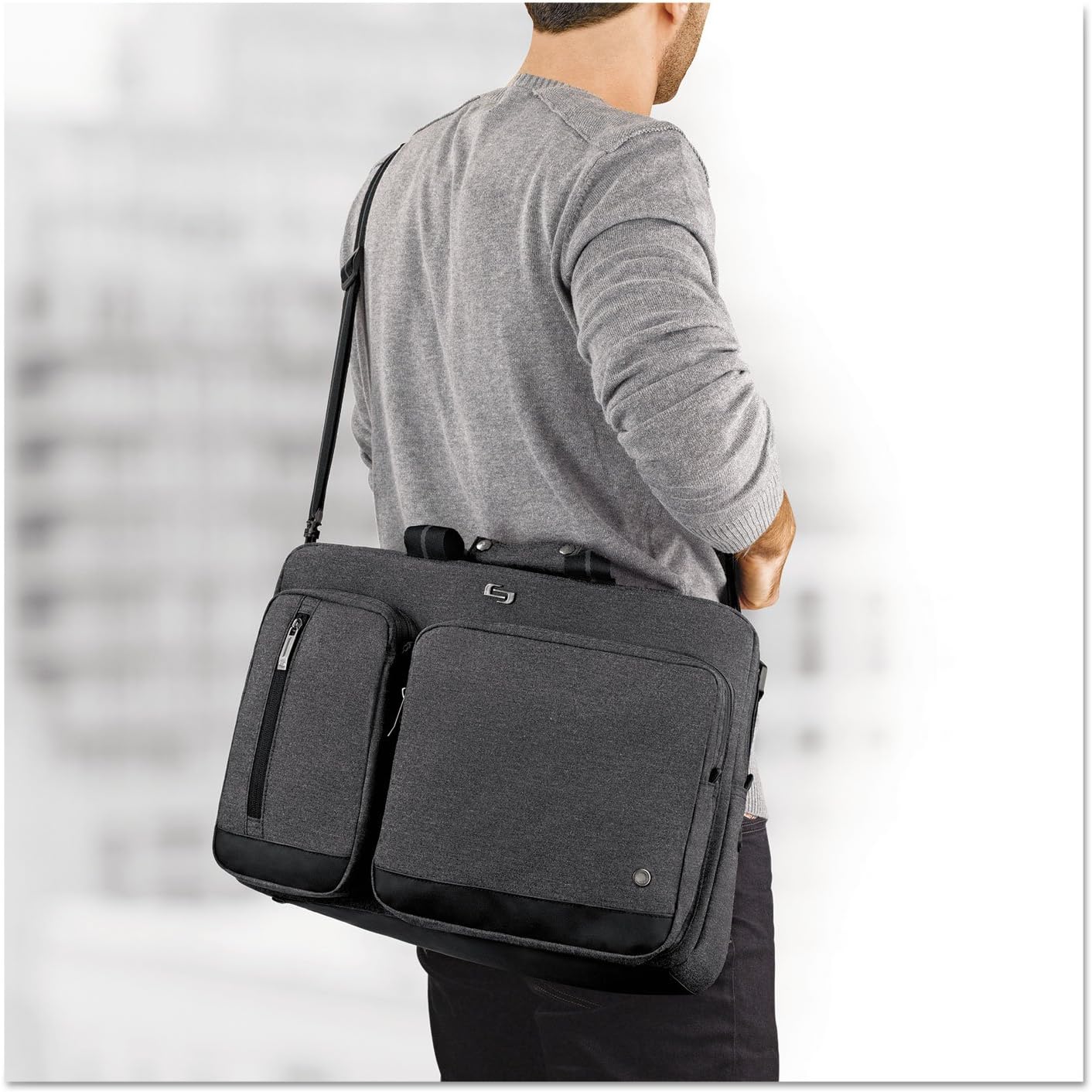 Solo New York Hybrid Briefcase Backpack - Laptop Carrying Bag for Women & Men, Fits 15.6" Computer, Adjustable - Duane, Black Gsupps Australia