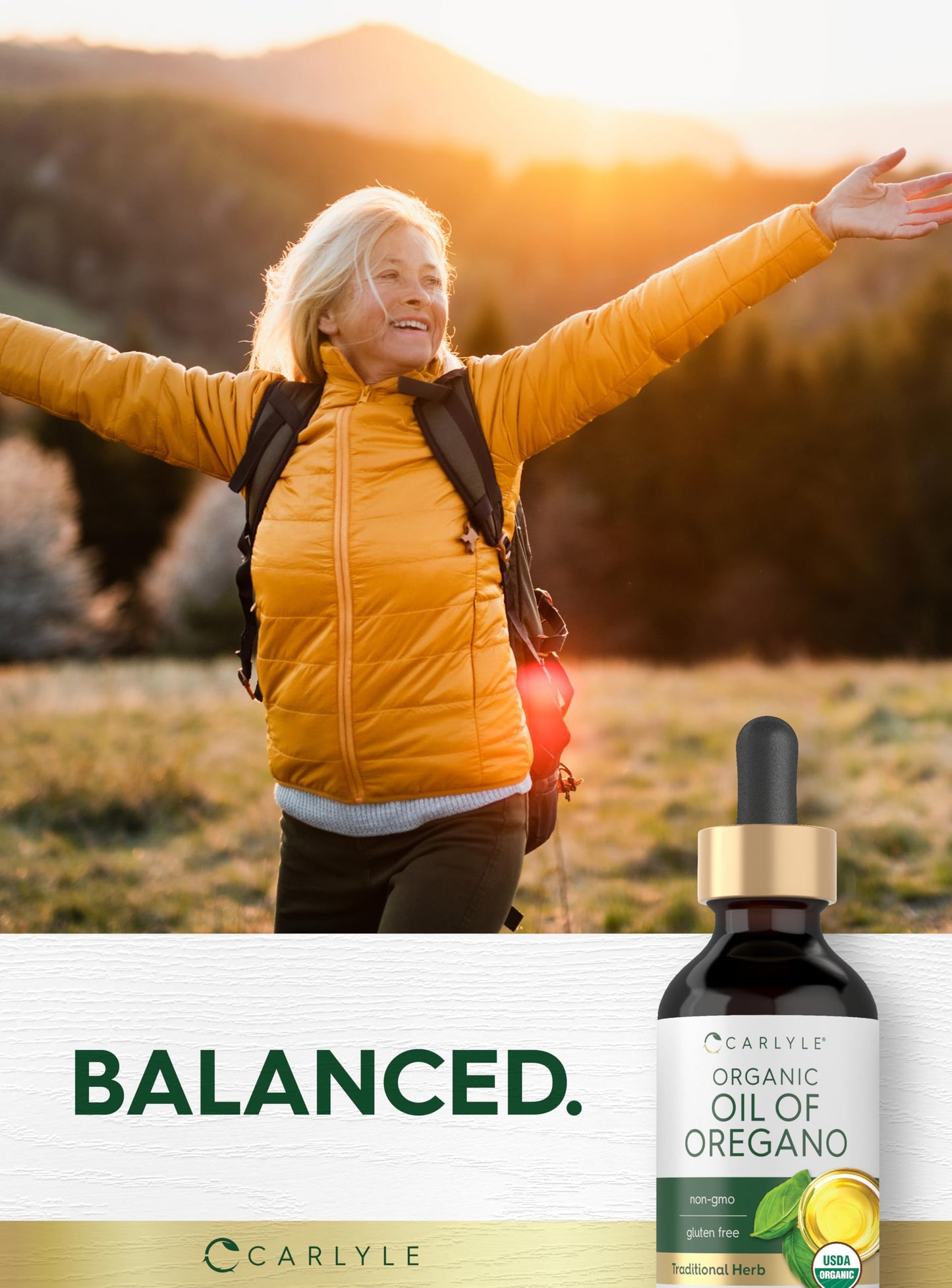 Carlyle Organic Oil of Oregano Liquid Drops - 2 fl oz - 1 Year Supply | Vegan Herbal Supplement | Non-GMO, Gluten Free Carlyle