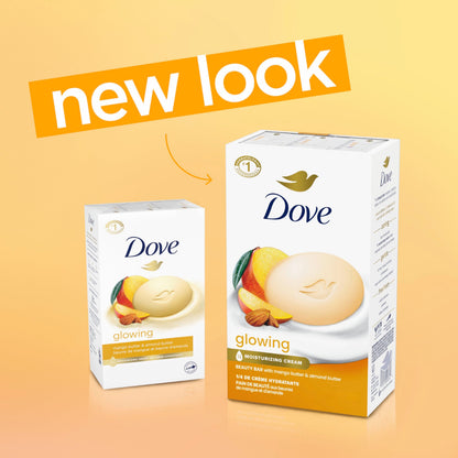 Dove Glowing Beauty Bar Soap , Mango & Almond Butters, I 8 Count 3.75 oz Dove
