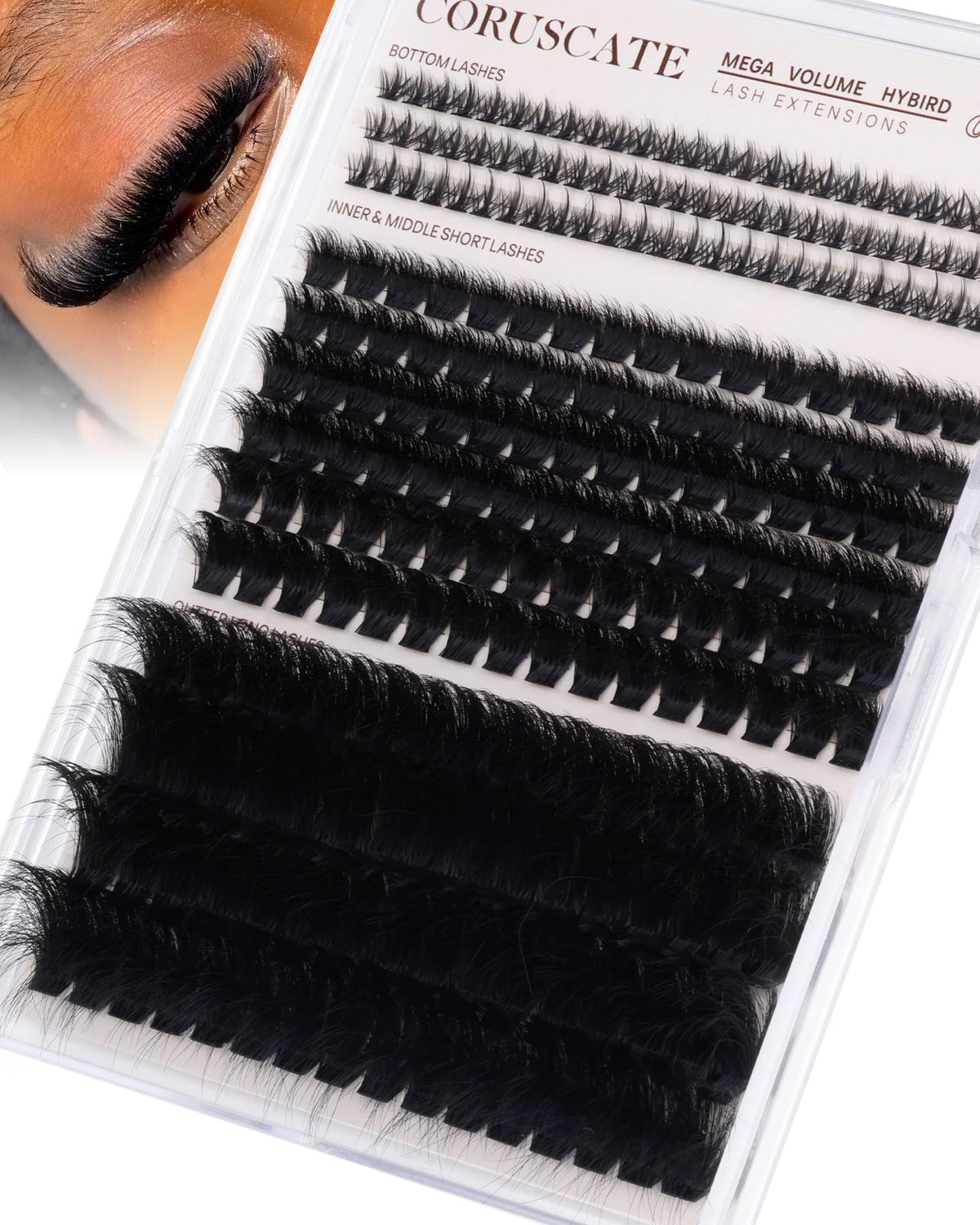 CORUSCATE Lash Clusters Bottom Lashes Mink Eyelash Clusters Mega Volume CORUSCATE
