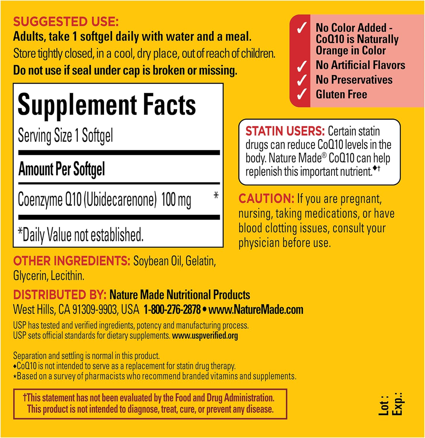 Nature Made CoQ10 100mg, 40 Liquid Softgels Gsupps Australia
