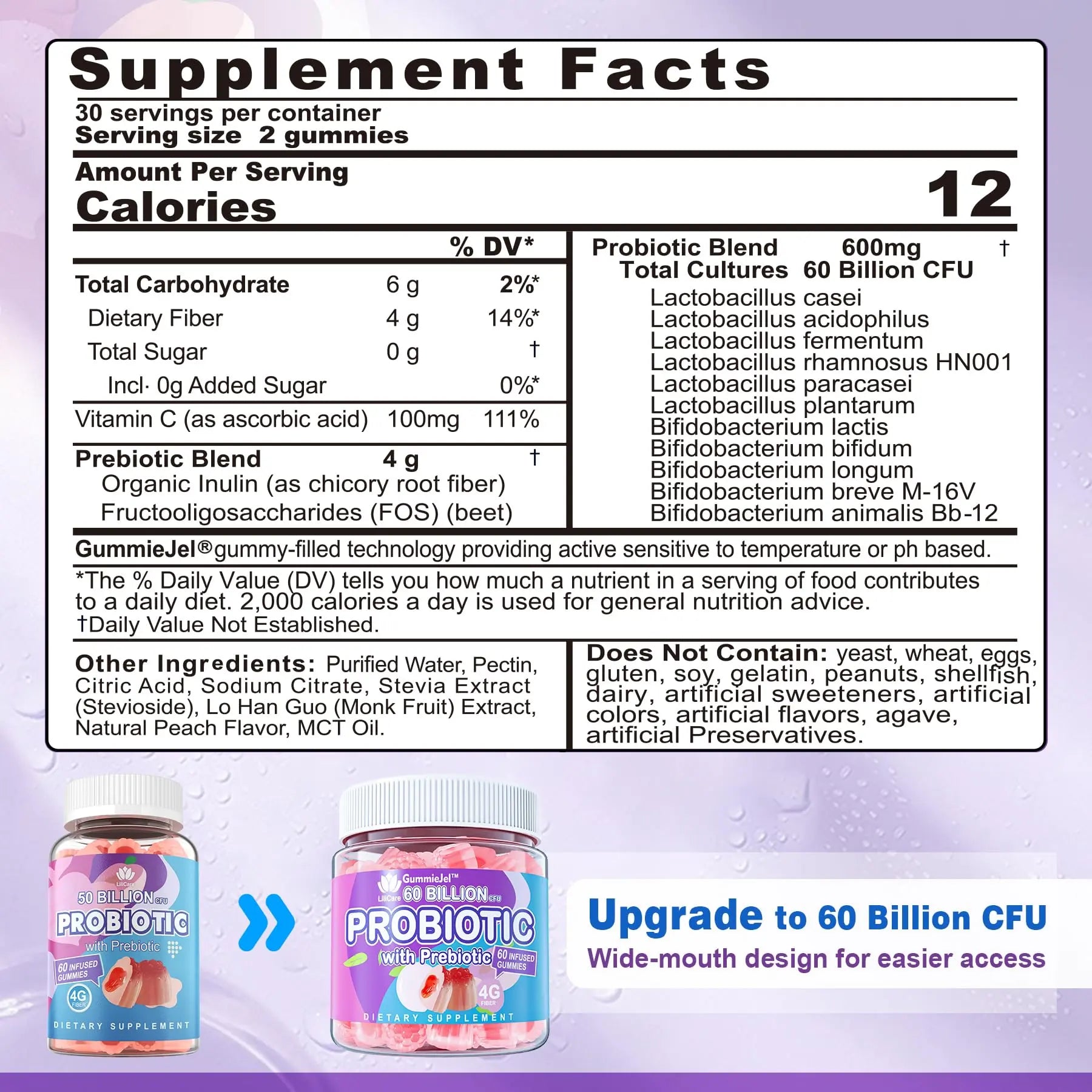 Probiotic Gummies 60 Billion CFU for Women Men & Kids, 11 Strains Probiotics + Organic Prebiotics Fiber for Immune, Digestive Health, Supports Constipation, Diarrhea, Gas & Bloating - Sugar Free, 60ct EnvyDeal buy australia supplements