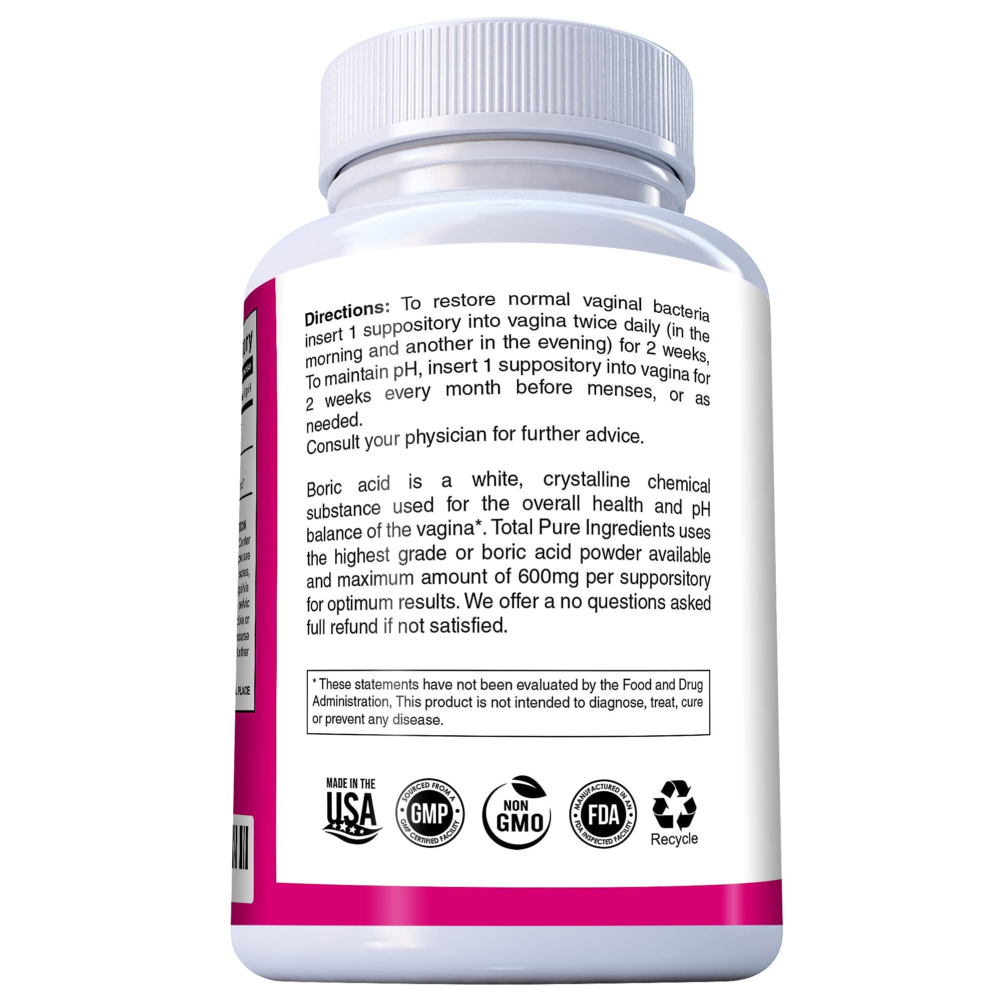 PURE PLANT HOME Boric Acid Suppositories Nature's Harmony 30 Count 600 mg 100% Pure Made in USA Nature's Harmony buy australia supplements