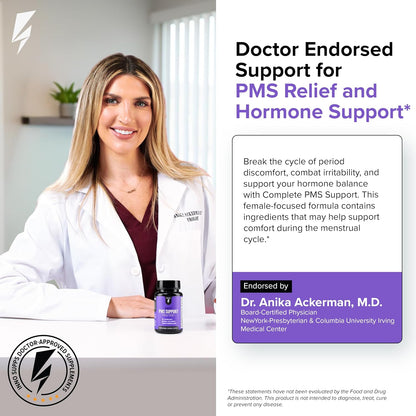Inno Complete PMS Support - PMS Support Supplement for Women with Chasteberry, Vitamin B6, & Calcium for Women for Period Relief, Cramp Relief, Mood and Cycle Balance (28 Capsules)