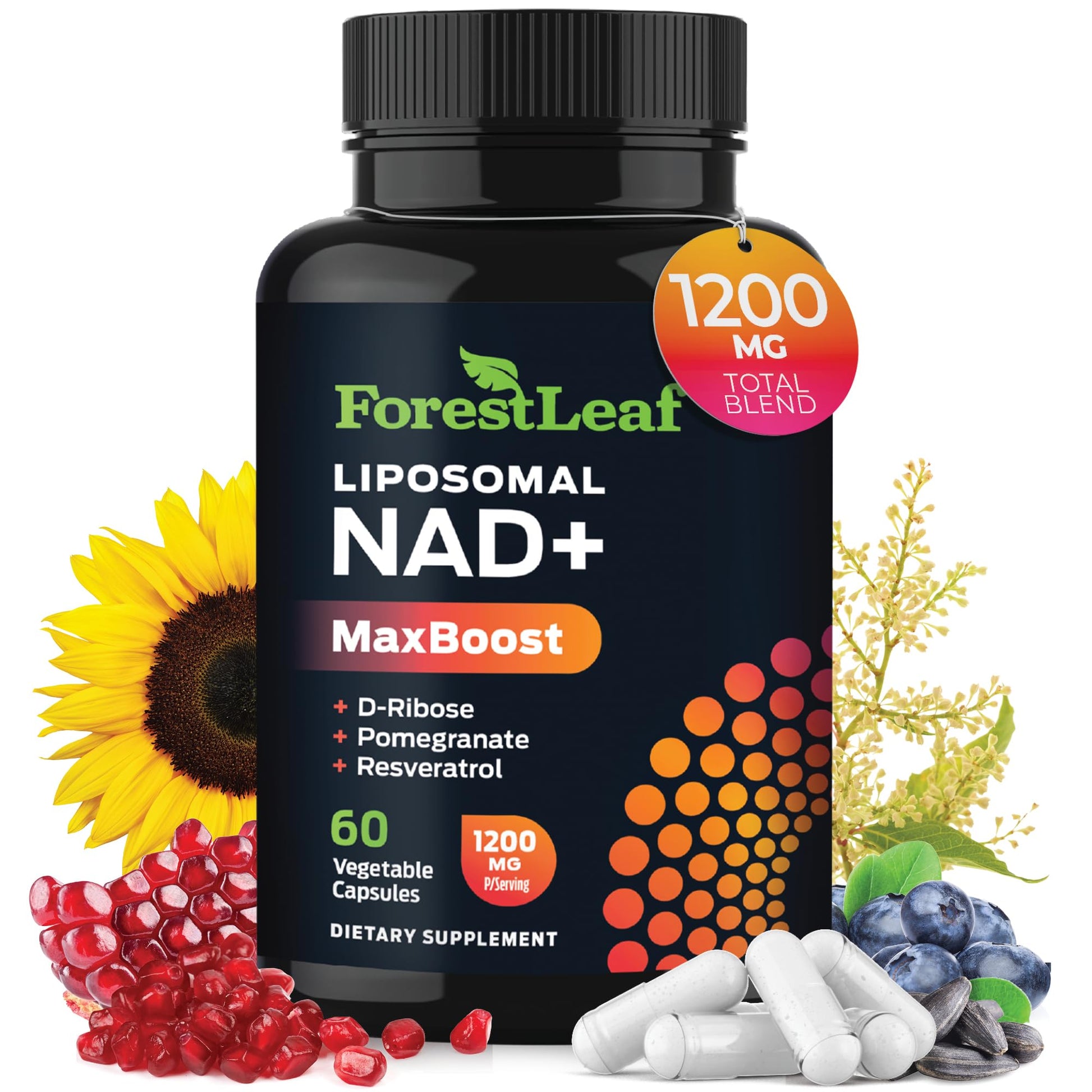 ForestLeaf NAD Resveratrol Capsules, Liposomal NAD Supplement for Women and Men with D-Ribose and Pomegranate, NAD+ for Energy, Focus and Anti-Aging Support, NMN Supplement Alternative (60 Caps) ForestLeaf buy australia supplements