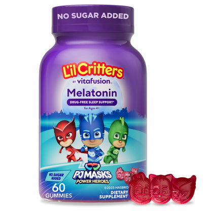 L'il Critters PJ Masks Melatonin Gummy Supplements, 60 Gummies Lil Critters