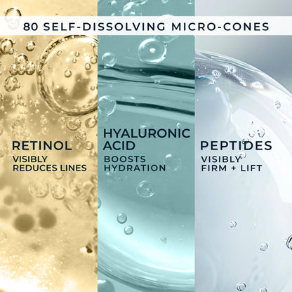 RoC Retinol Correxion Deep Wrinkle Non-Invasive Targeted Patches with Hyaluronic Acid + Firming Peptides for Forehead, 11 Lines RoC