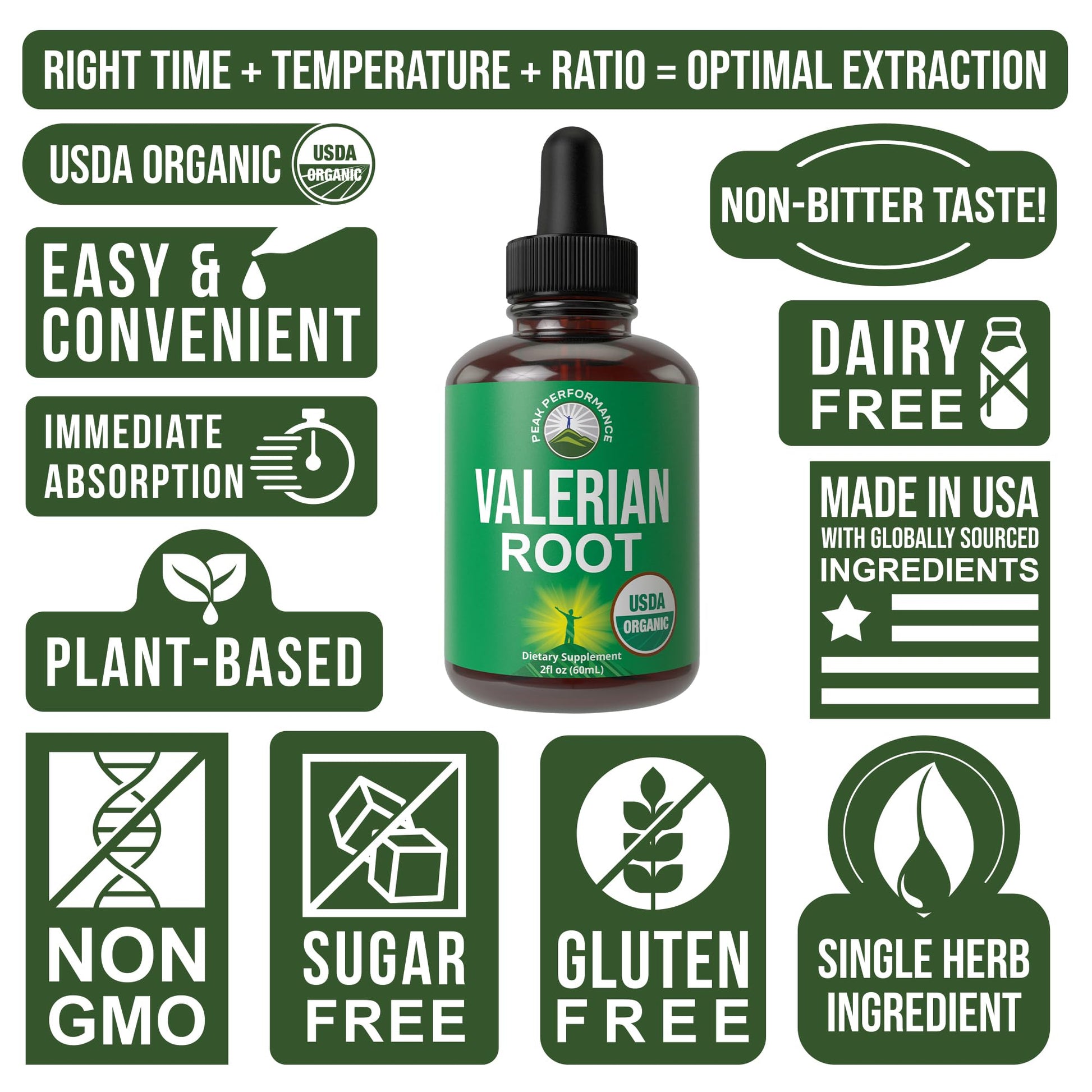 USDA Organic Valerian Root Liquid Drops Supplement. Vegan Extract Tincture for Relaxation, Sleep, Calm. Great Alternative to Valerian Capsules. Zero Sugar, Gluten Free Supplements for Women and Men Peak Performance buy australia supplements