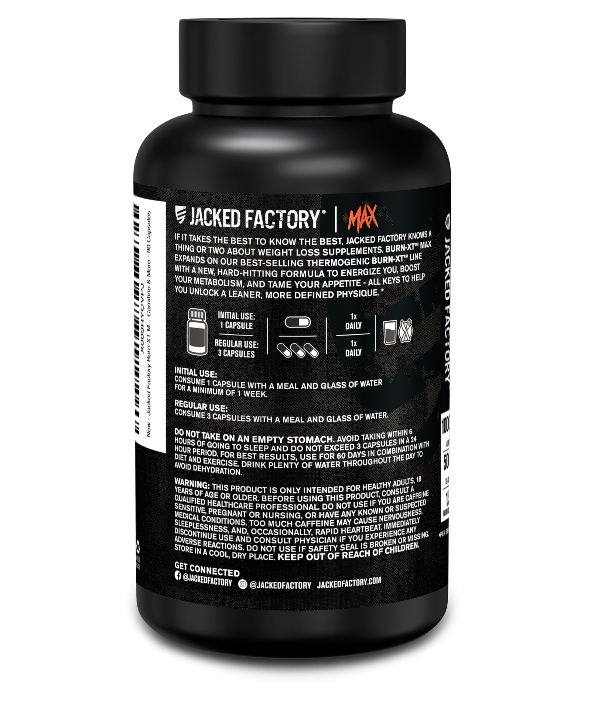 Jacked Factory Burn-XT Max - High-Performance Thermogenic Fat Burner & Appetite Suppressant for Weight Loss w/PurCaf Organic Caffeine, MitoBurn, Green Tea Jacked Factory buy australia supplements