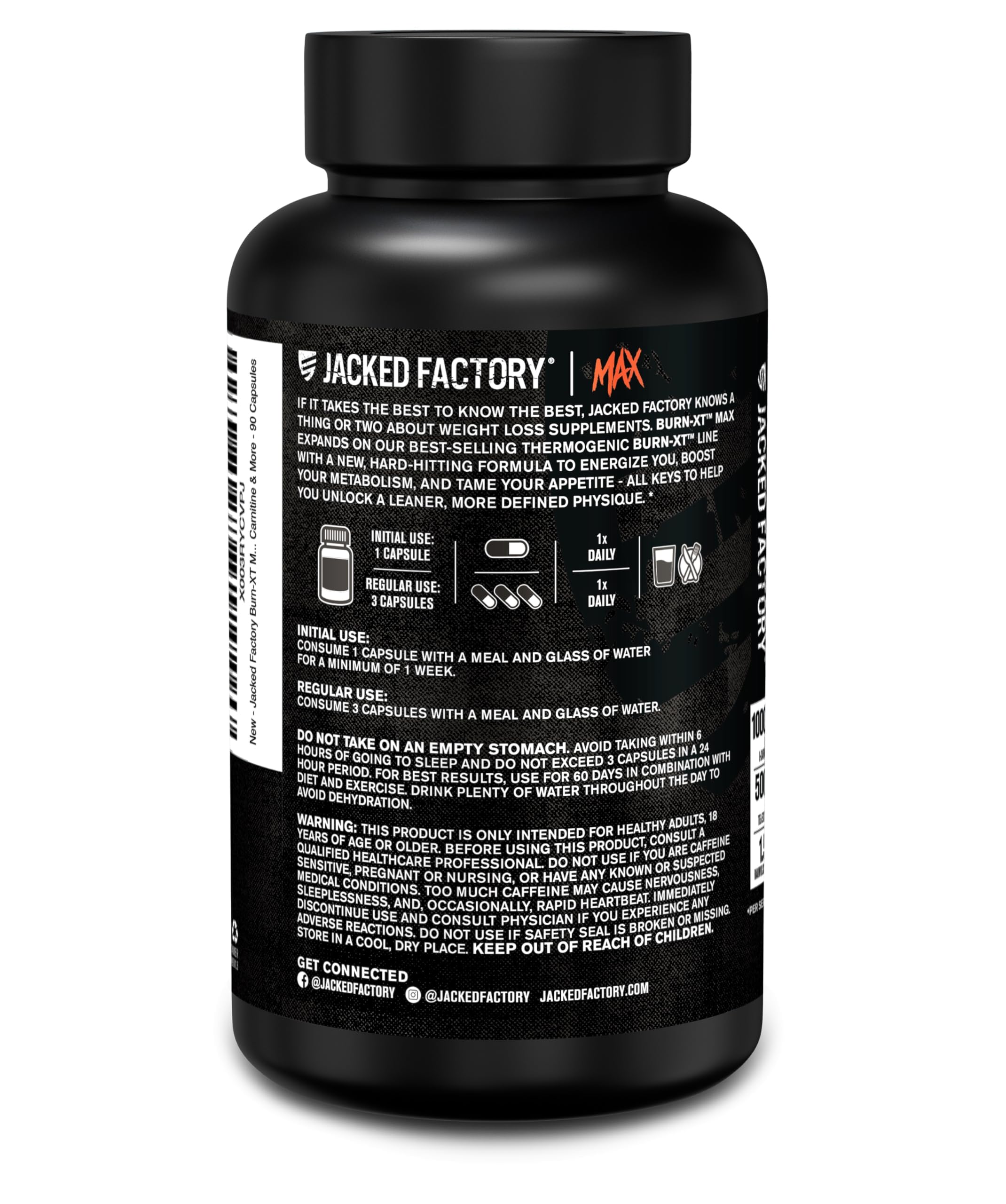 Jacked Factory Burn-XT Max - High-Performance Thermogenic Fat Burner & Appetite Suppressant for Weight Loss w/PurCaf Organic Caffeine, MitoBurn, Green Tea Jacked Factory buy australia supplements