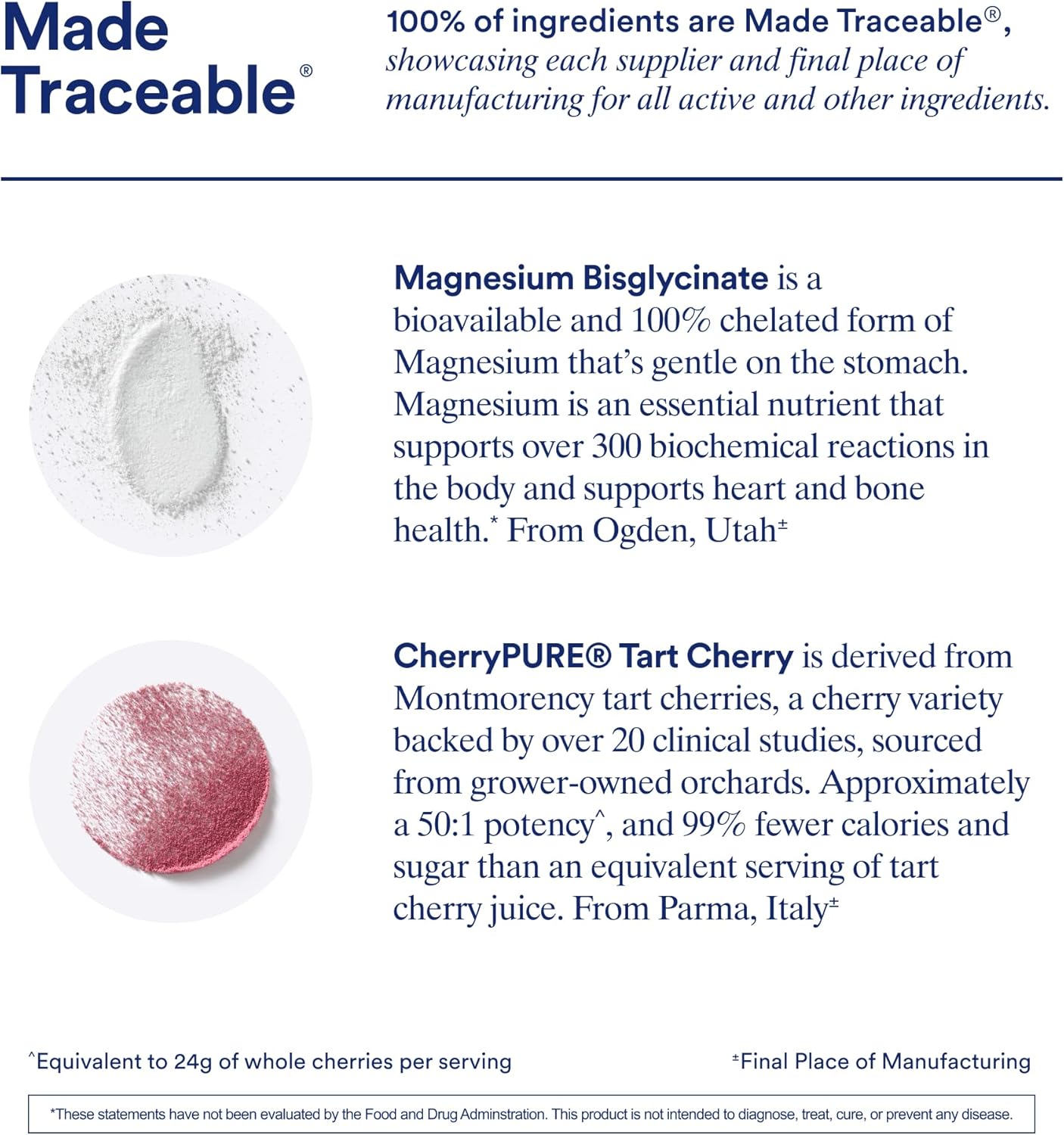 Ritual Magnesium+ Glycinate Drink Mix Supplement - with Tart Cherry to Support Calm, Sleep, Mind, Muscle Relaxation, Recovery and Cramping Relief** - Vegan - Sugar-Free - Berry - 30 Servings