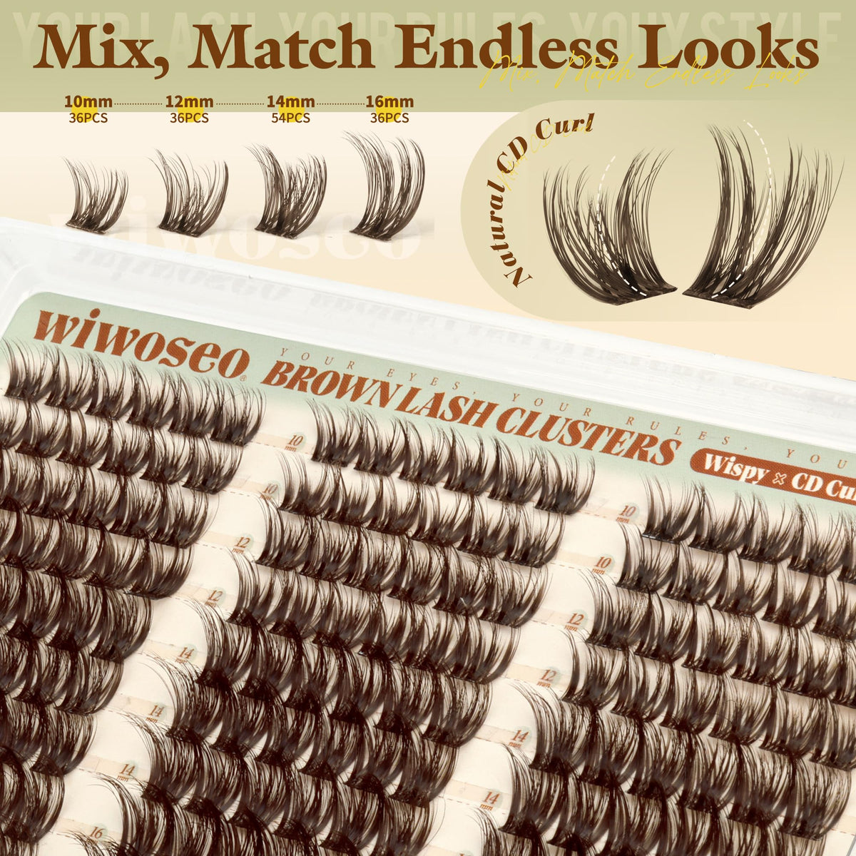 Dark Brown Lash Clusters Wispy Eyelash Clusters Natural Fluffy Lash Cluster wiwoseo