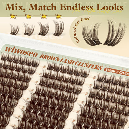 Dark Brown Lash Clusters Wispy Eyelash Clusters Natural Fluffy Lash Cluster wiwoseo