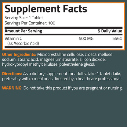 Bronson Vitamin C 500 MG Supports a Healthy Immune System & Antioxidant Protection, Non-GMO, 250 Vegetarian Tablets Bronson