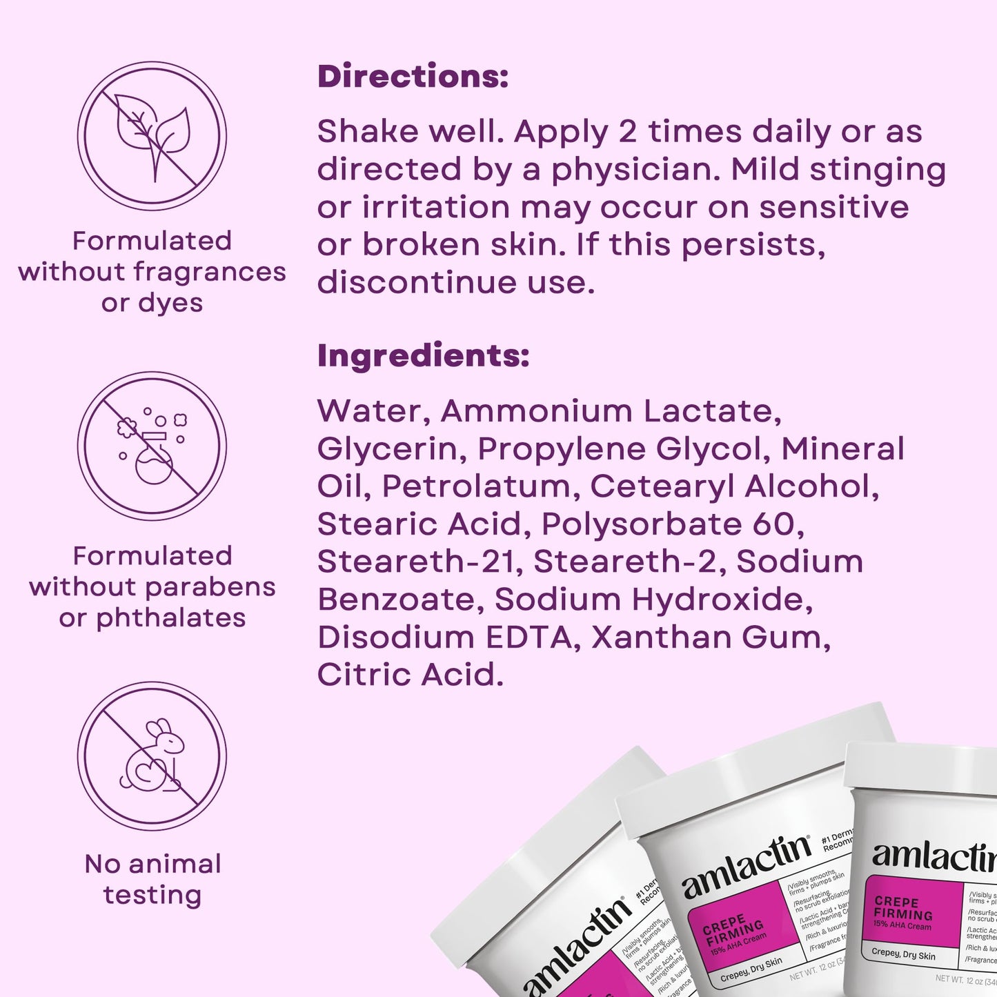 AmLactin Crepe Firming Cream - Therapeutic Skin Tightening Cream for Body – No-Scrub Exfoliator and Moisturizer AmLactin