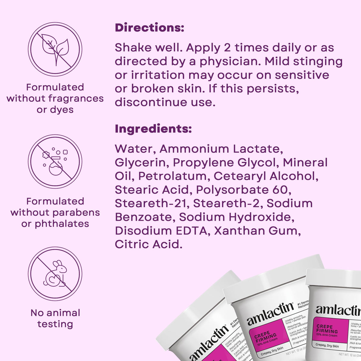 AmLactin Crepe Firming Body Cream, 15% Lactic Acid, 12 oz Amlactin