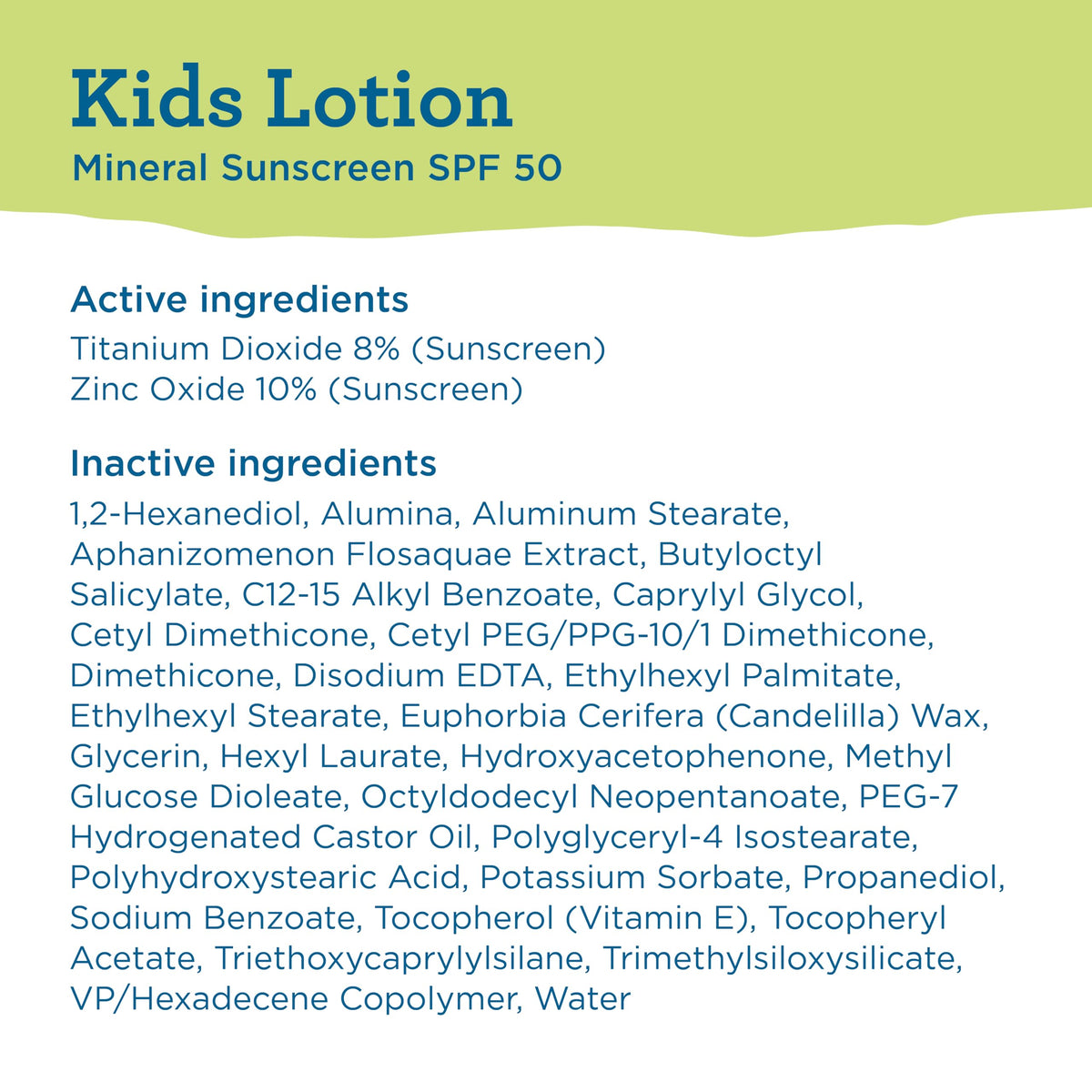 Blue Lizard Kids Mineral SPF 50 Sunscreen Lotion, 100% Mineral, Children’s Sunscreen, Water-Resistant Formula, Paraben-Free, Fragrance-Free, 5 fl oz BLUE LIZARD