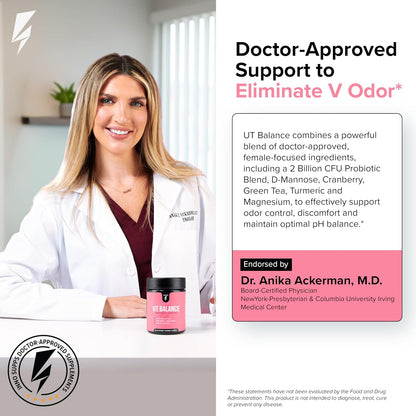 Inno UT Balance - Women's Probiotics with Cranberry, Magnesium, Green Tea, & Turmeric - Vaginal Health Probiotics for pH Balance, Urinary Tract Health and Freshness Support for Women (60 Capsules)