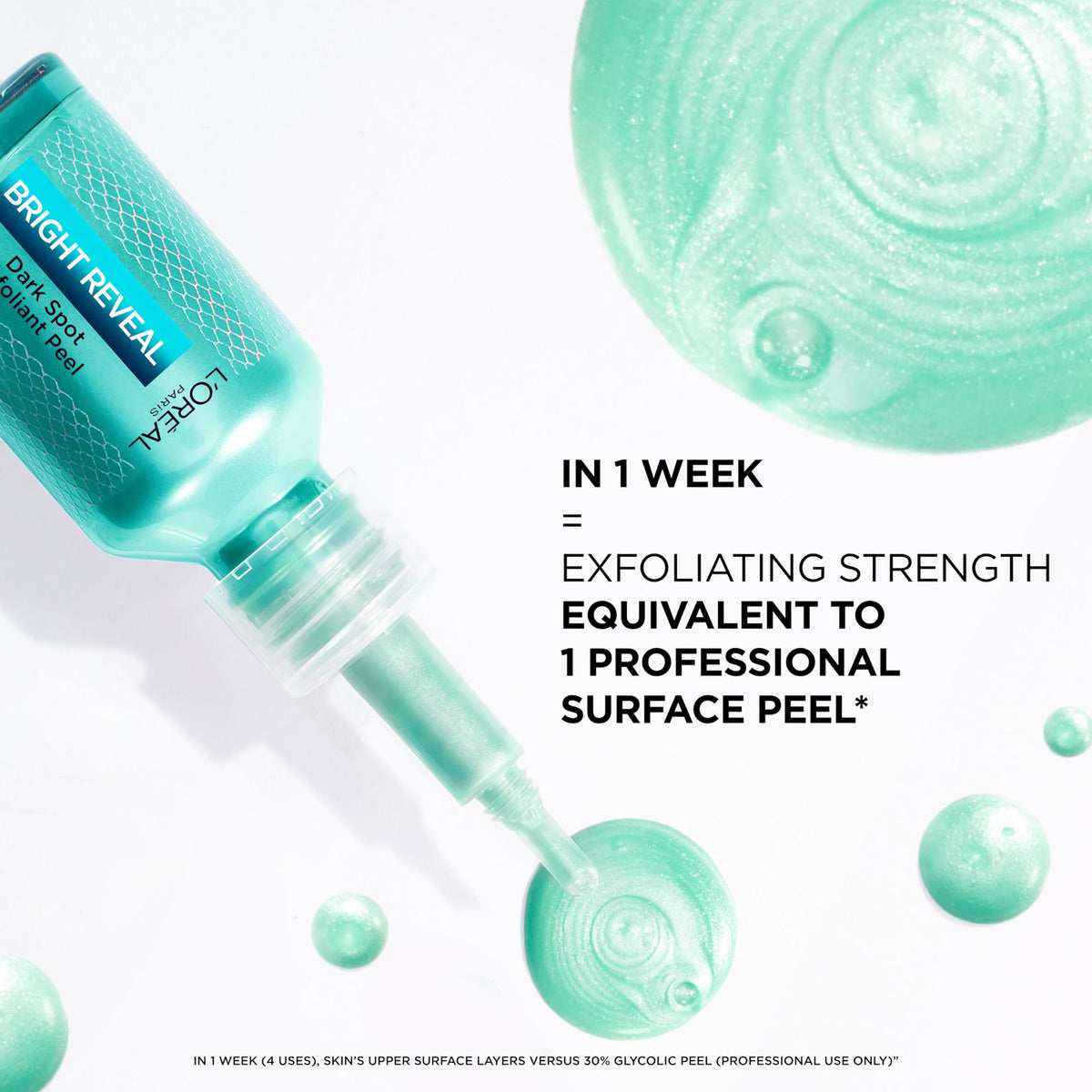 L'Oreal Paris Bright Reveal Dark Spot Exfoliant Peel, 25% AHA BHA PHA Face Exfoliator Solution, Gentle Skincare to Visibly Reduce Dark Spots and Renew Skin Texture, Includes SPF Lotion Sample L'Oreal Paris