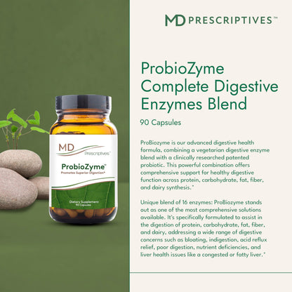 MD Prescriptives - ProbioZyme - Vegetarian Digestive Enzymes - Supplement for Digestive & Gut Health - 90 Capsules MD Prescriptives