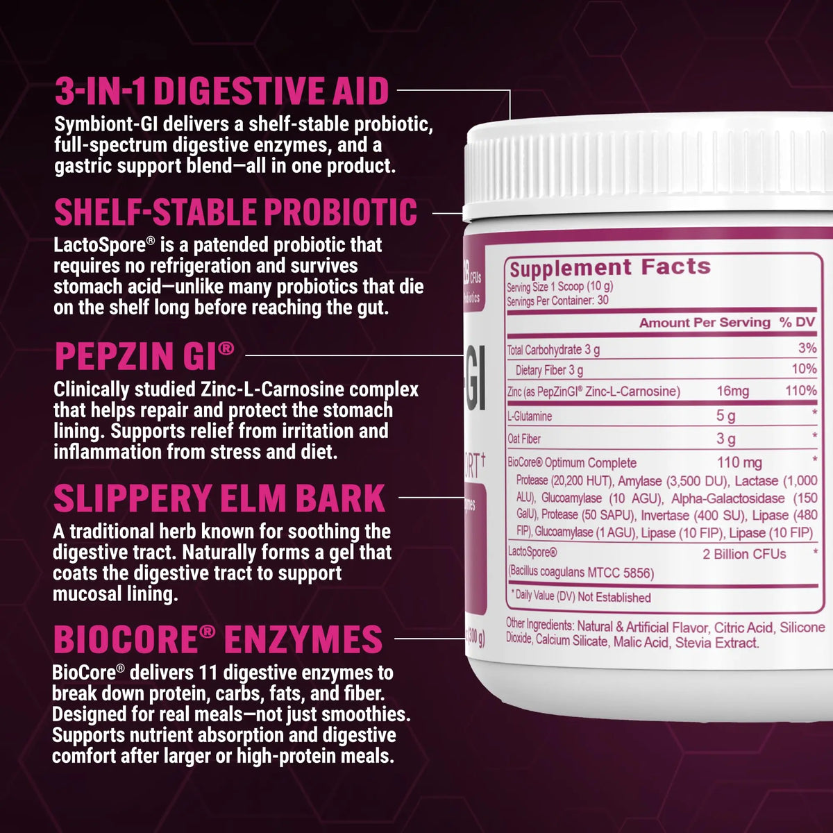 PEScience Complete-GI Gut Health Powder, Probiotics for Women and Men, Digestive Enzymes, Prebiotic Fiber, L-Glutamine PEScience