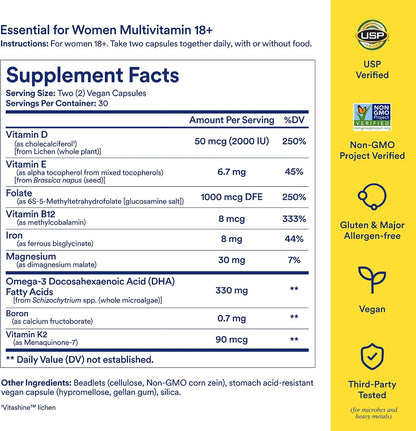 Ritual Women's and Men's 18+ Daily Muiltivitamin - Key Essential Vitamins and Minerals to Support Energy, Heart, Brain Health - Vegan - Mint - 30 Servings