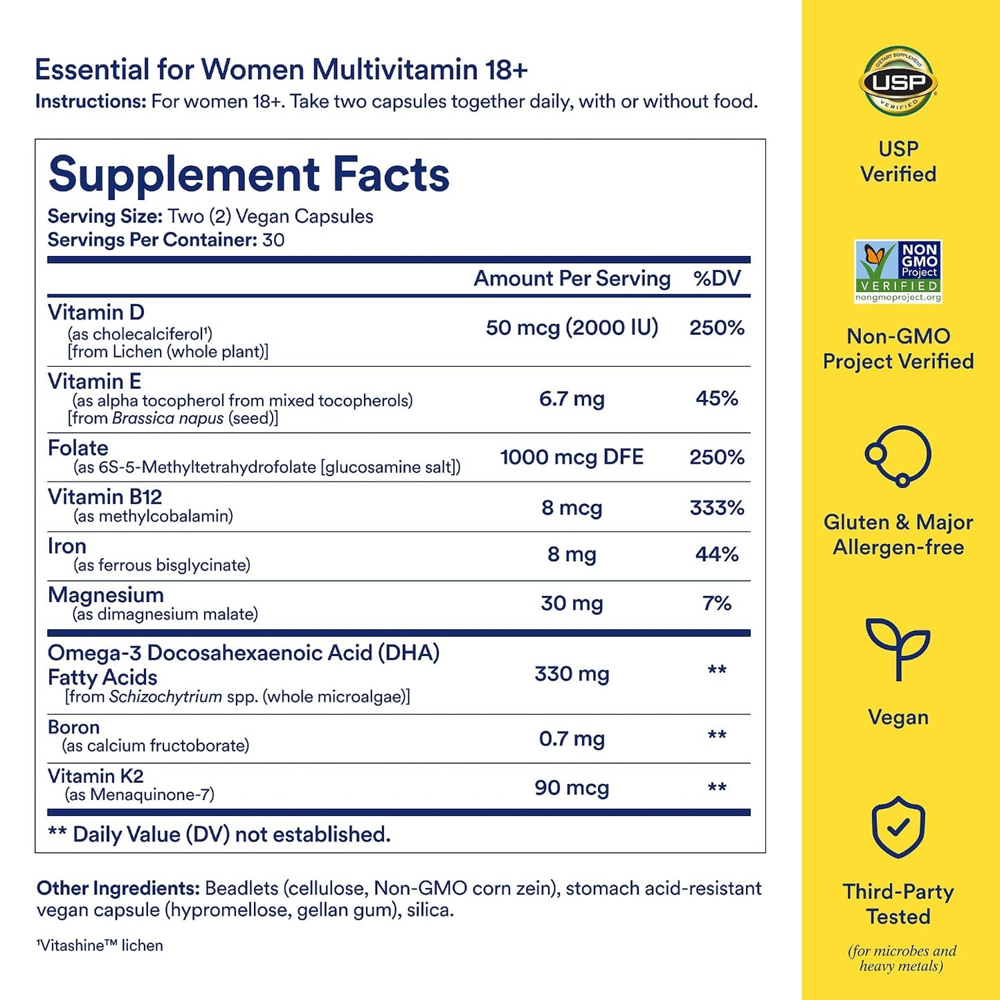 Ritual Hyaluronic Acid and Women's 18+ Multivitamin - HyaCera Helps Reduce Wrinkles, Fine Lines & Improves Skin Smoothness - Key Essential Vitamins Support, Heart, Brain, and Bone Health - 30 Servings